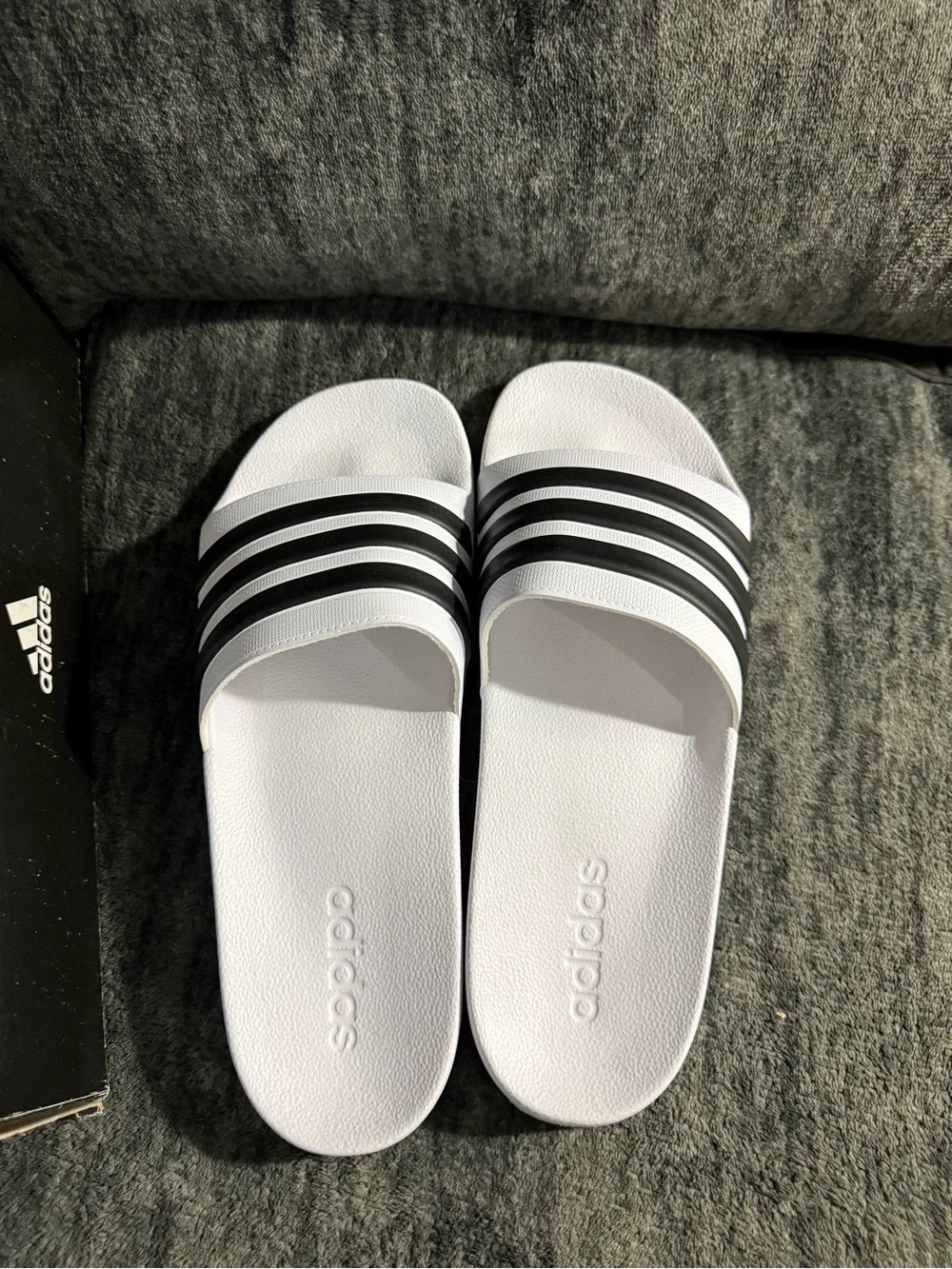 adidas White and Black men’s  Slide Sandals  size 12